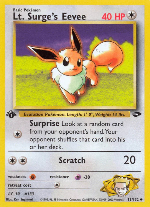 Lt. Surge's Eevee (51/132) [Gym Challenge 1st Edition] - for just $4.35! 