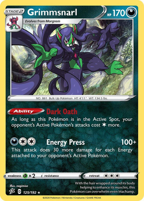 Grimmsnarl (125/192) (Theme Deck Exclusive) [Sword & Shield: Rebel Clash] - for just $0.15! 