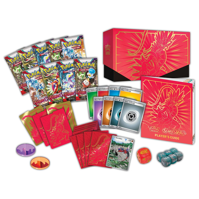 Pokémon TCG: Scarlet & Violet Elite Trainer Box - Koraidon Red (1 Full Art Promo Card, 9 Boosters and Premium Accessories) - Just $49.99! Shop now at Retro Gaming of Denver