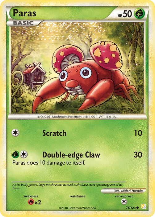 Paras (76/123) [HeartGold & SoulSilver: Base Set] - for just $0.25! 