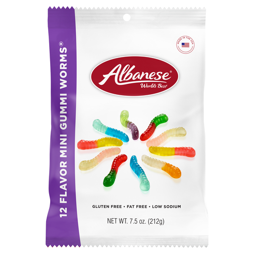 12 Flavor Mini Gummi Worms 7.5 oz Peg Bag - Premium Sweets & Treats - Just $3.95! Shop now at Retro Gaming of Denver