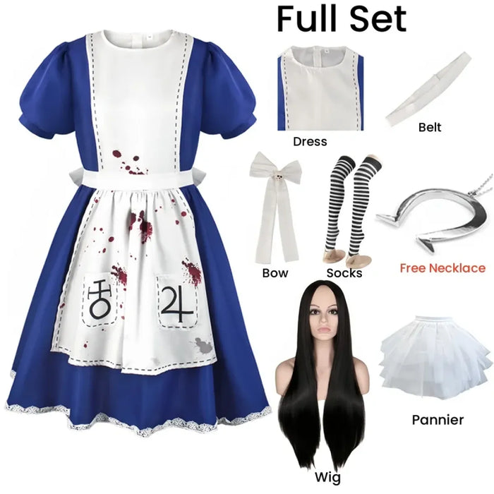Madness Returns Alice Cosplay Costume Dress with Apron and Wig for Women - for just $22.95! 