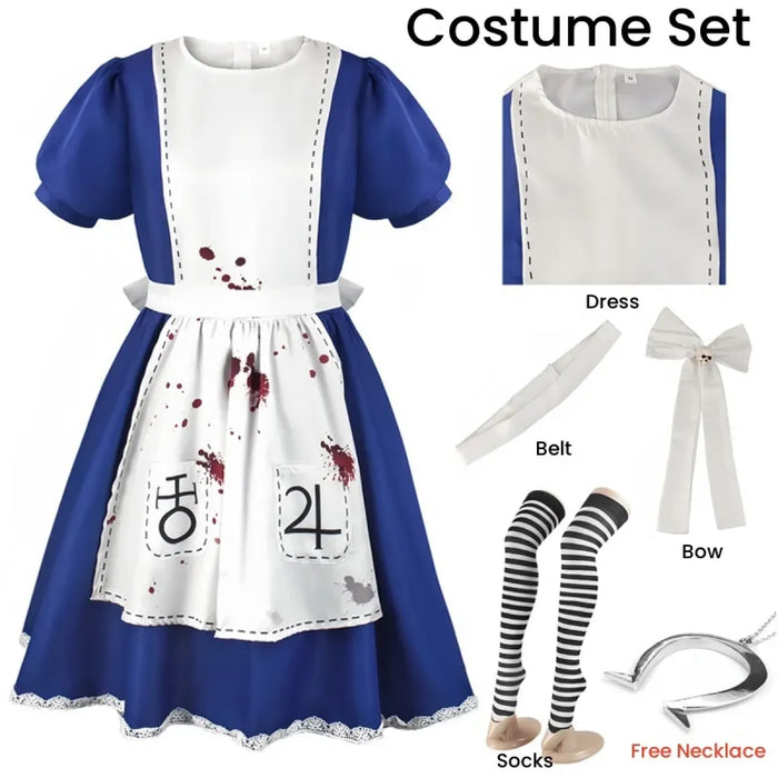 Madness Returns Alice Cosplay Costume Dress with Apron and Wig for Women - for just $22.95! 