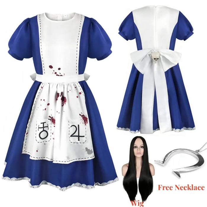 Madness Returns Alice Cosplay Costume Dress with Apron and Wig for Women - for just $22.95! 