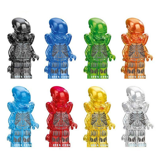 Aliens Xenomorph transparent set of 8 Lego custom Minifigures - Premium Minifigures - Just $29.99! Shop now at Retro Gaming of Denver