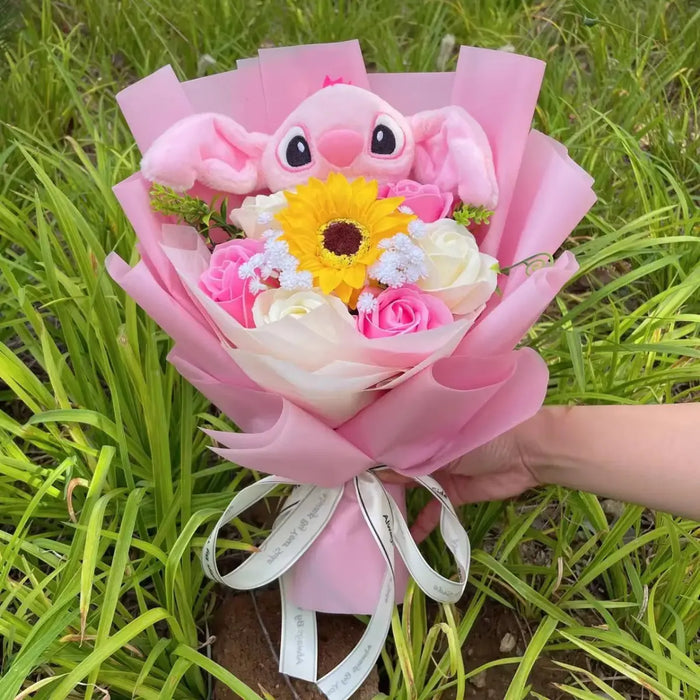 Stitch & Angel Plush Bouquet – Handmade Gift for Valentine’s & Holiday - for just $35.95! 