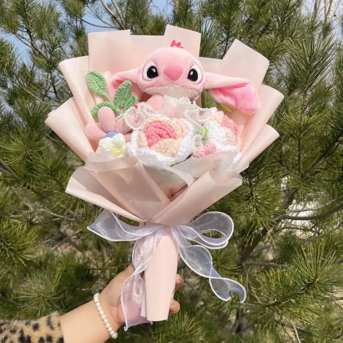 Stitch & Angel Plush Bouquet – Handmade Gift for Valentine’s & Holiday - for just $35.95! 