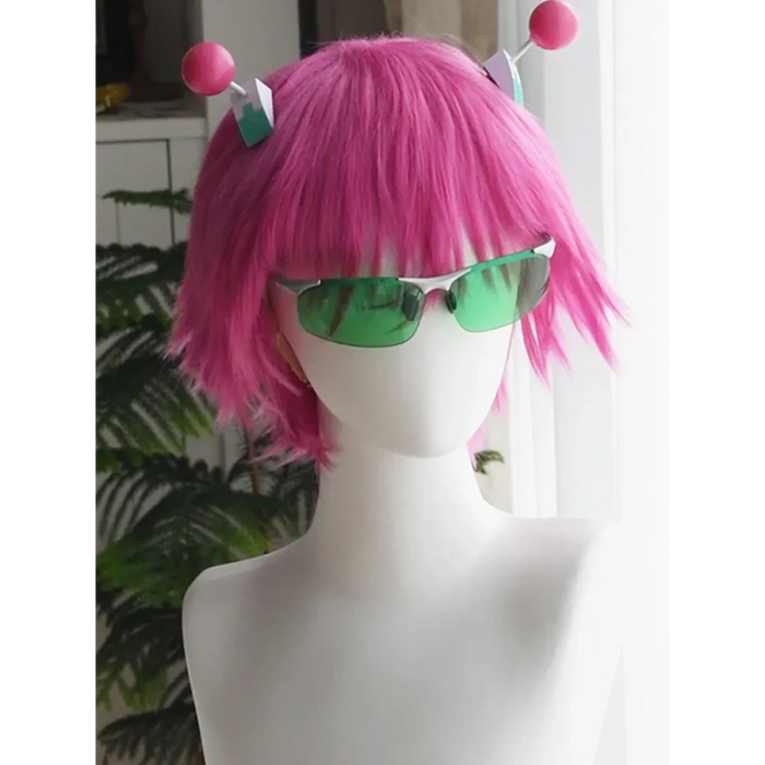 Saiki Kusuo Cosplay Wig – Pink Wig with Hairpins & Green Glasses Set - for just $42.95! 