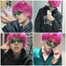 Saiki Kusuo Cosplay Wig – Pink Wig with Hairpins & Green Glasses Set - for just $42.95! 