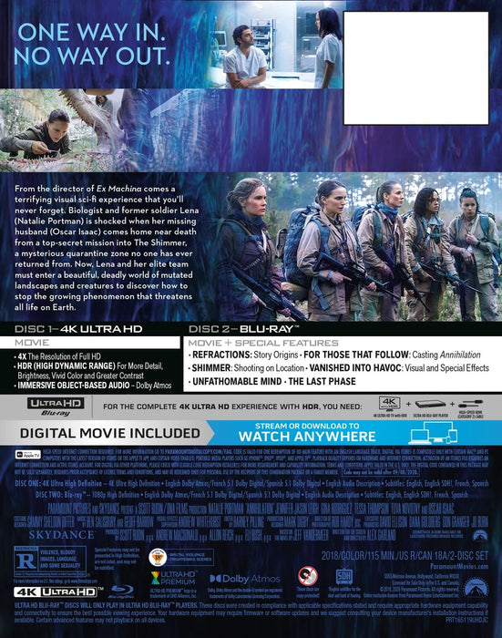 Annihilation - Limited Edition Steelbook (4K Ultra HD + Blu-ray + Digital) - for just $43.99! 