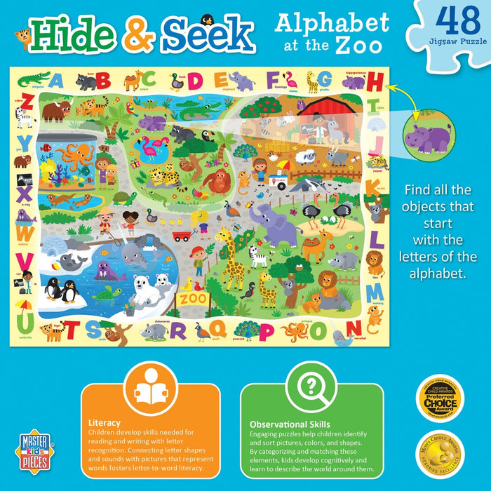Hide & Seek - Alphabet at the Zoo 48 Piece Jigsaw Puzzle - for just $12.99! 