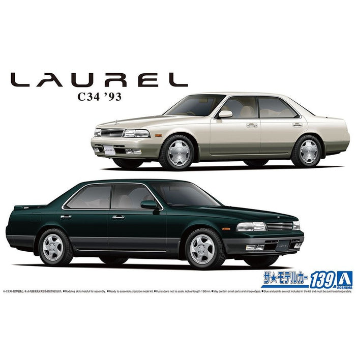 Aoshima: 1/24 GC34 Laurel Medalist V/Club S '93 Scale Model Kit #139 - for just $34.99! 