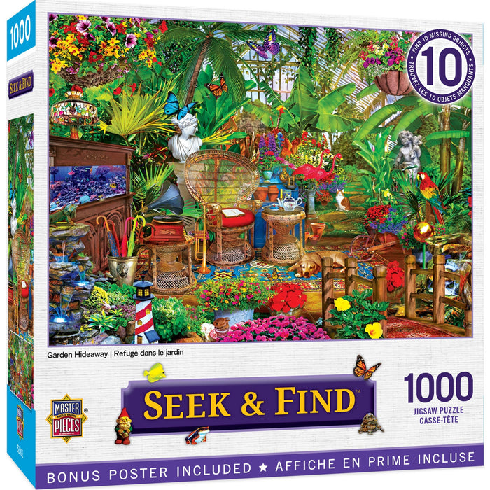 Seek & Find - Garden Hideaway 1000 Piece Jigsaw Puzzle - Just $16.99! Shop now at Retro Gaming of Denver