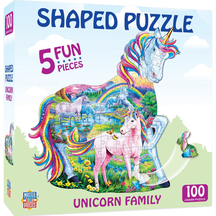 Unicorn Family - 100 Piece Shaped Jigsaw Puzzle - Just $12.99! Shop now at Retro Gaming of Denver