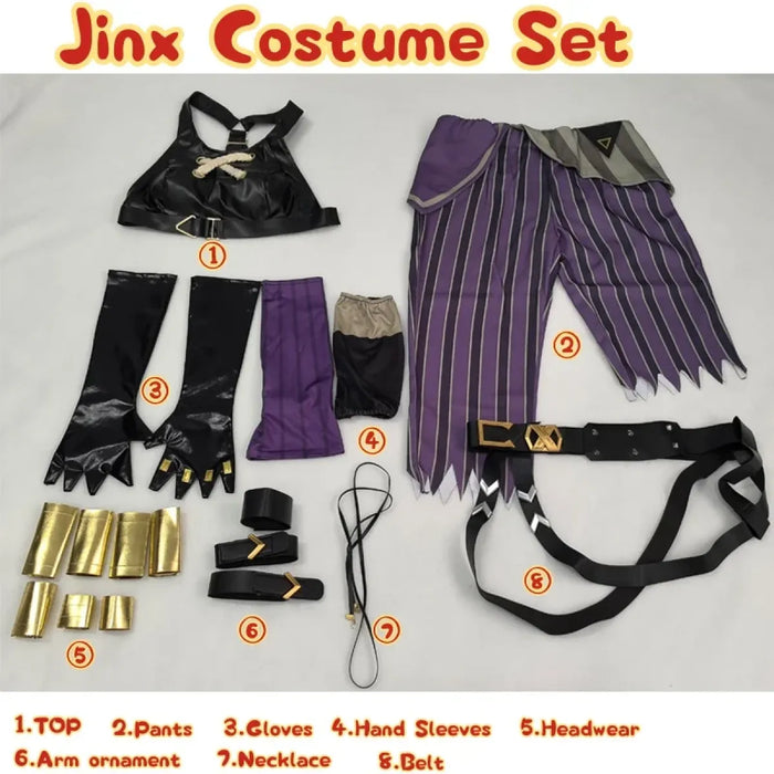 Arcane Jinx Cosplay Costume – LOL Season 2 Loli Outfit with Wig & Accessories - for just $74.95! 
