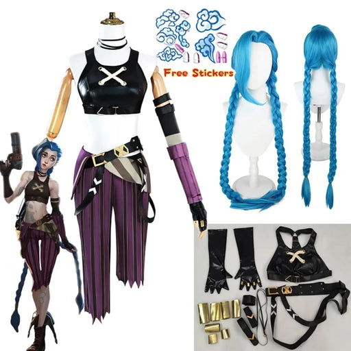 Arcane Jinx Cosplay Costume – LOL Season 2 Loli Outfit with Wig & Accessories - for just $74.95! 