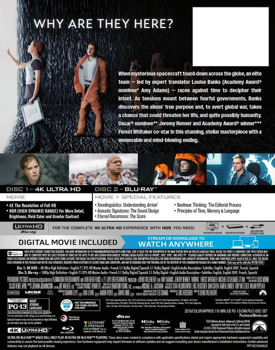 Arrival - Limited Edition Steelbook (4K Ultra HD + Blu-ray + Digital) - for just $43.99! 