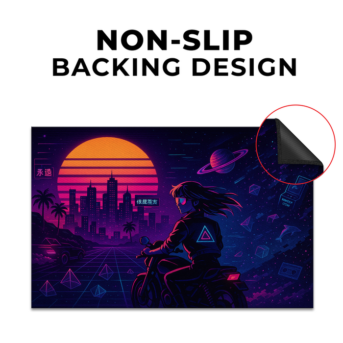 Vapor Wave Neon Inspired Decor Rug- 62x40 inches - for just $44.99! 