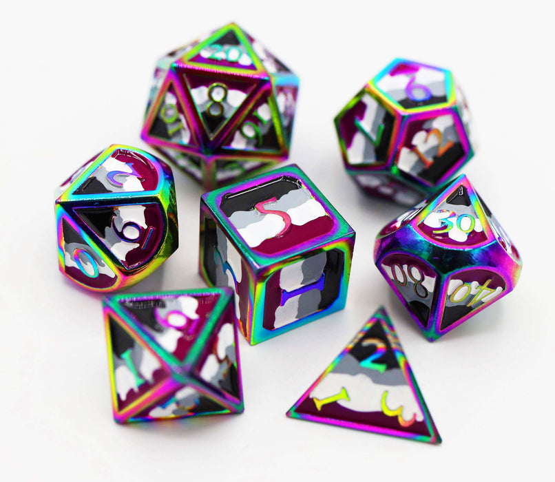 Asexual Pride Flag - Metal RPG Dice Set - for just $54.99! 