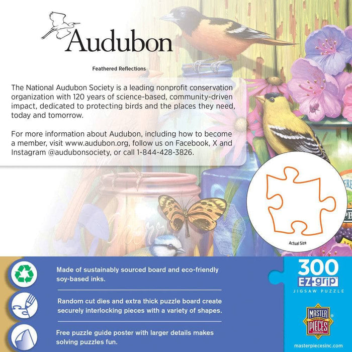 Audubon - Feathered Reflections 300 Piece EZ Grip Jigsaw Puzzle - for just $14.99! 