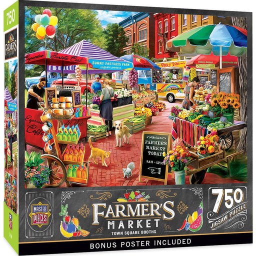 Farmer's Market - Town Square Booths 750 Piece Jigsaw Puzzle - Just $14.99! Shop now at Retro Gaming of Denver