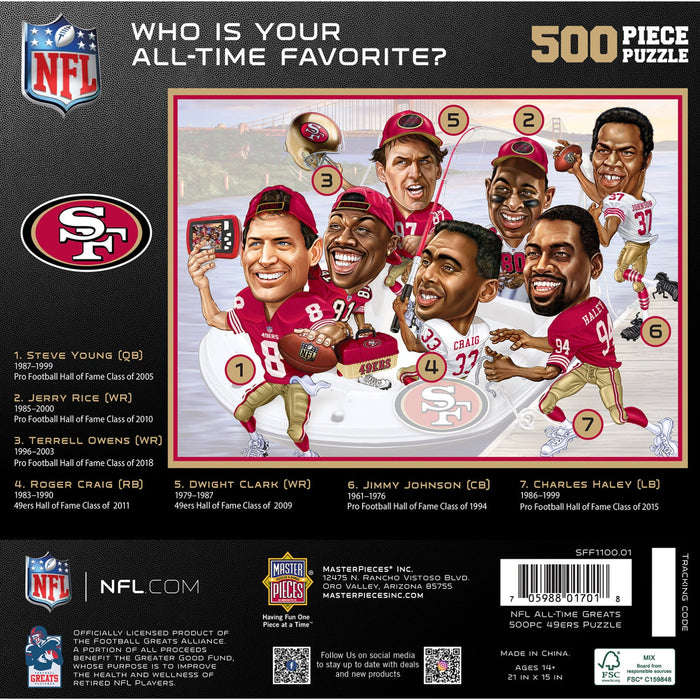 San Francisco 49ers - All Time Greats 500 Piece Jigsaw Puzzle - Just $19.99! Shop now at Retro Gaming of Denver