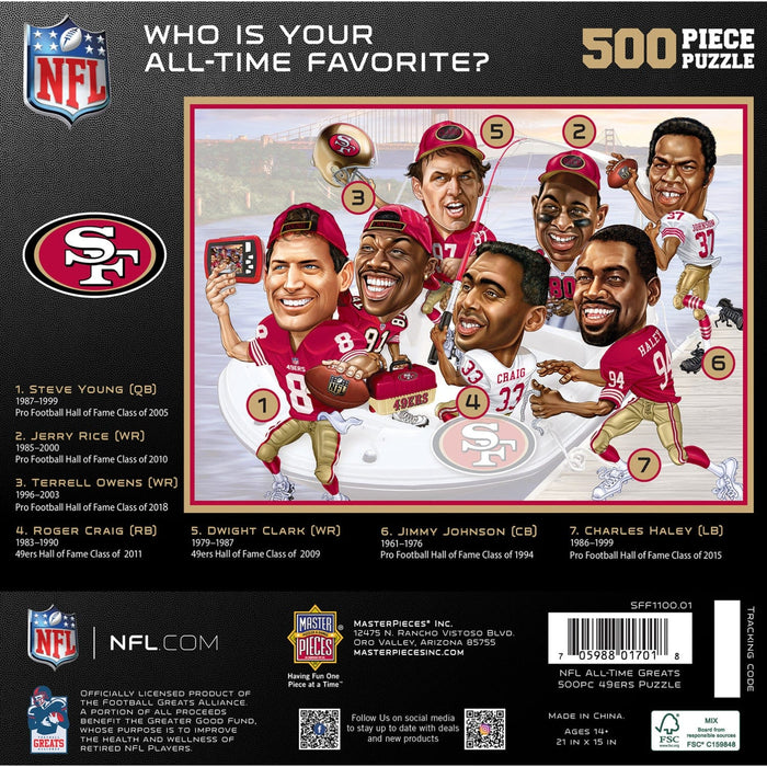 San Francisco 49ers - All Time Greats 500 Piece Jigsaw Puzzle - for just $19.99! 