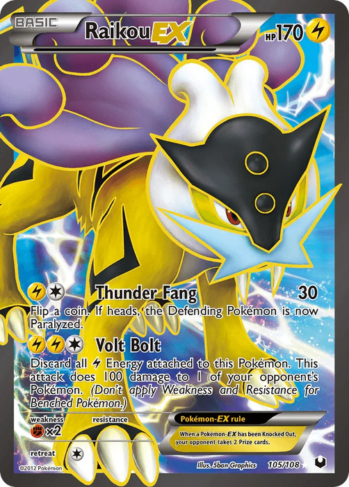 Raikou EX (105/108) [Black & White: Dark Explorers] - for just $126.35! 