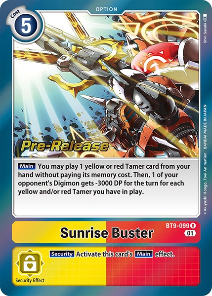 Sunrise Buster [BT9-099] [X Record Pre-Release Promos] - Just $0.85! Shop now at Retro Gaming of Denver