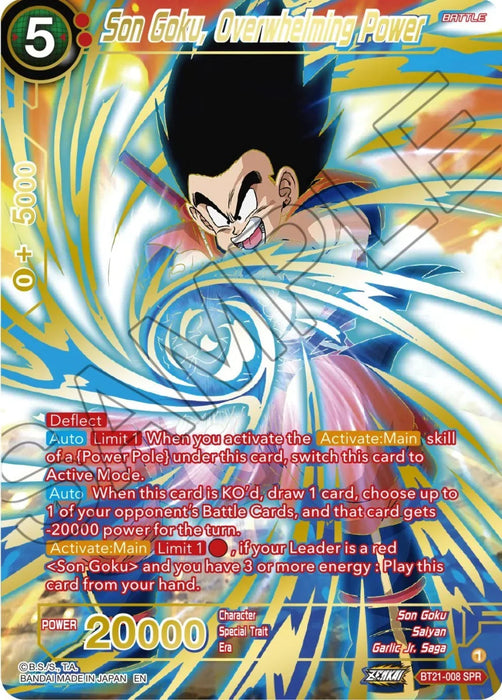 Son Goku, Overwhelming Power (SPR) (BT21-008) [Wild Resurgence] - for just $1.05! 