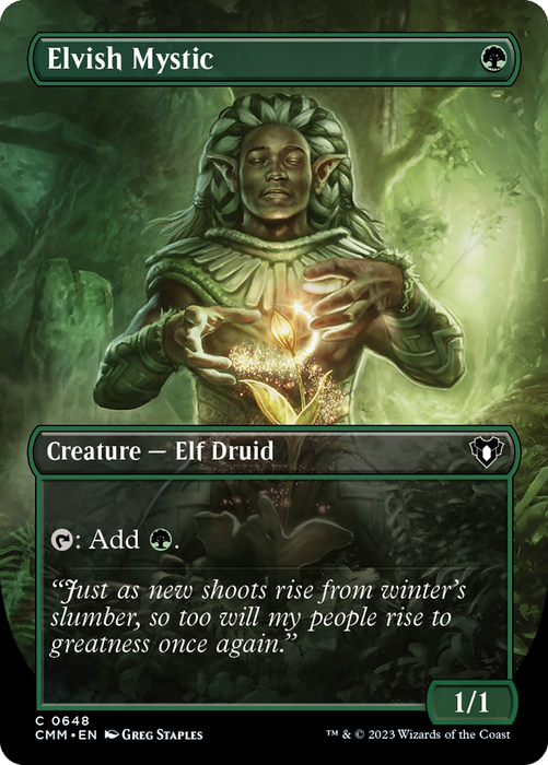 Elvish Mystic (Borderless Alternate Art) [Commander Masters] - Just $0.30! Shop now at Retro Gaming of Denver