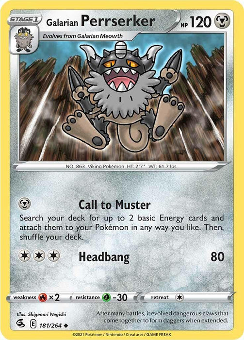Galarian Perrserker (181/264) [Sword & Shield: Fusion Strike] - for just $0.10! 