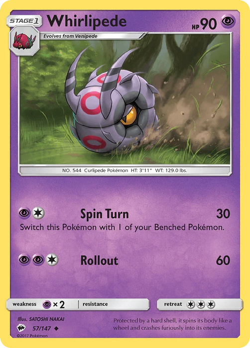 Whirlipede (57/147) [Sun & Moon: Burning Shadows] - for just $0.10! 