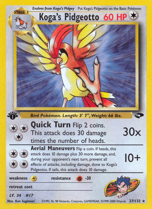 Koga's Pidgeotto (27/132) [Gym Challenge 1st Edition] - for just $2.80! 