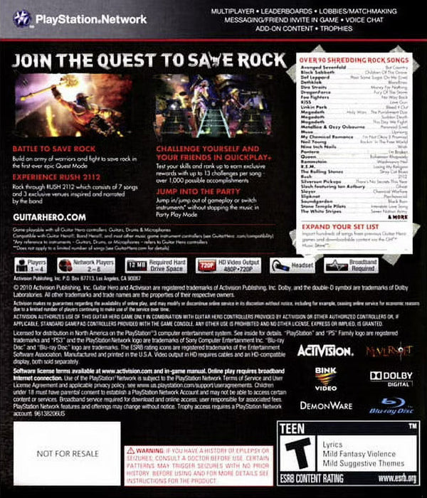 Guitar Hero: Warriors of Rock – PlayStation 3 (PS3) - for just $0! 