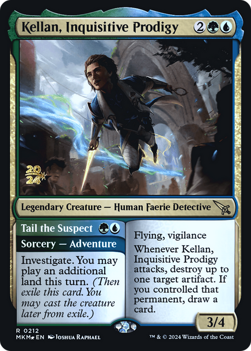 Kellan, Inquisitive Prodigy // Tail the Suspect (PRE-212) - Murders at Karlov Manor Promos Foil - for just $0.38! 