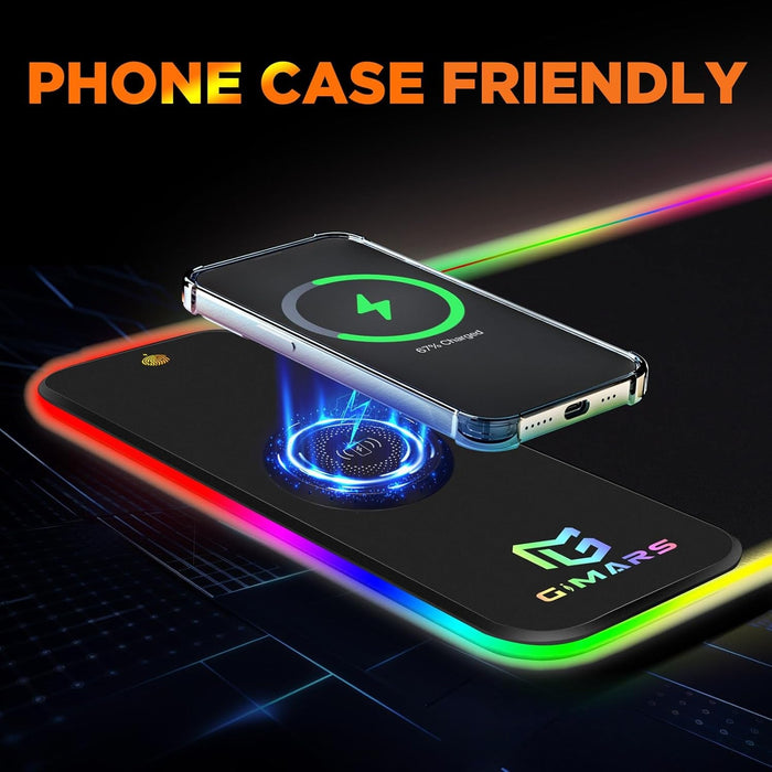 RGB Gaming Mouse Pad with 15W Qi Wireless Charging and Raised Charging Platform - for just $57.43! 