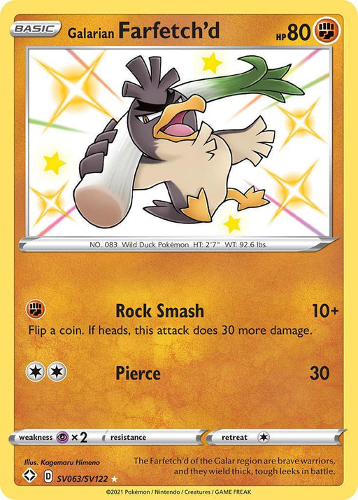 Galarian Farfetch'd (SV063/SV122) [Sword & Shield: Shining Fates] - for just $1.35! 