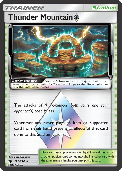 Thunder Mountain (191/214) (Prism Star) [Sun & Moon: Lost Thunder] - for just $0.65! 