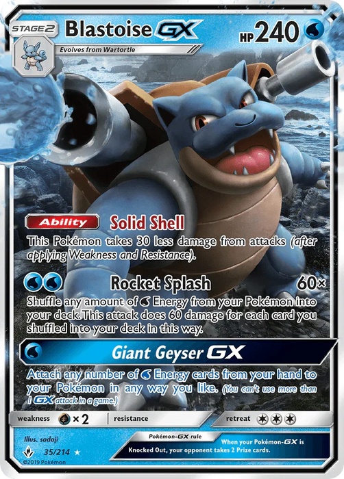 Blastoise GX (35/214) [Sun & Moon: Unbroken Bonds] - for just $7.15! 