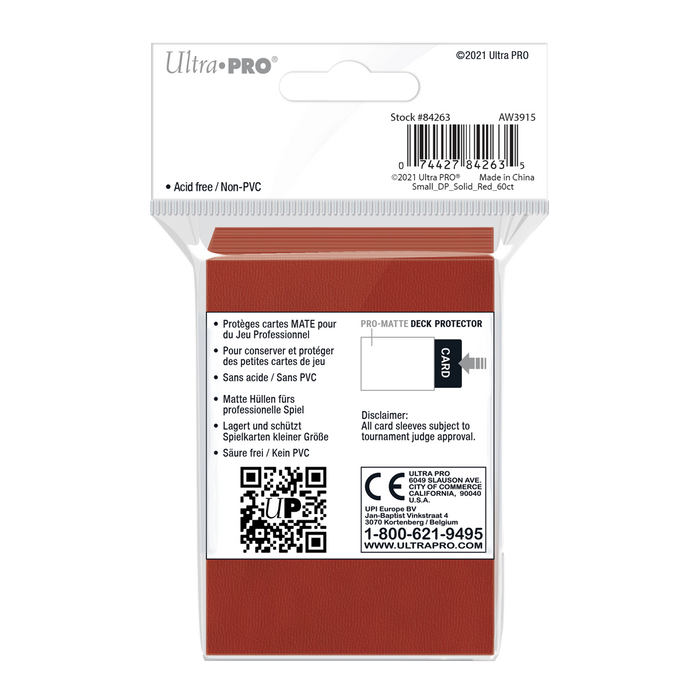 Ultra PRO: Small 60ct Sleeves - PRO-Matte (Red) - Just $0! Shop now at Retro Gaming of Denver