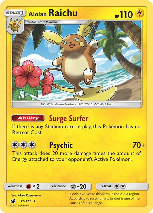 Alolan Raichu (31/111) [Sun & Moon: Crimson Invasion] - for just $1.20! 
