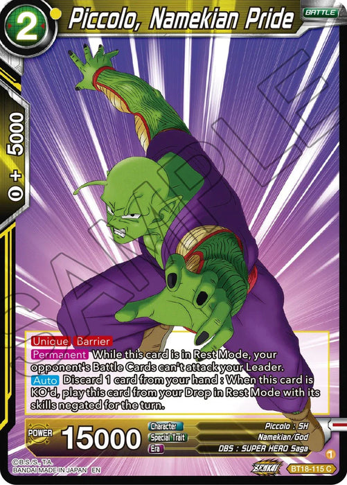 Piccolo, Namekian Pride (BT18-115) [Dawn of the Z-Legends] - for just $0.10! 