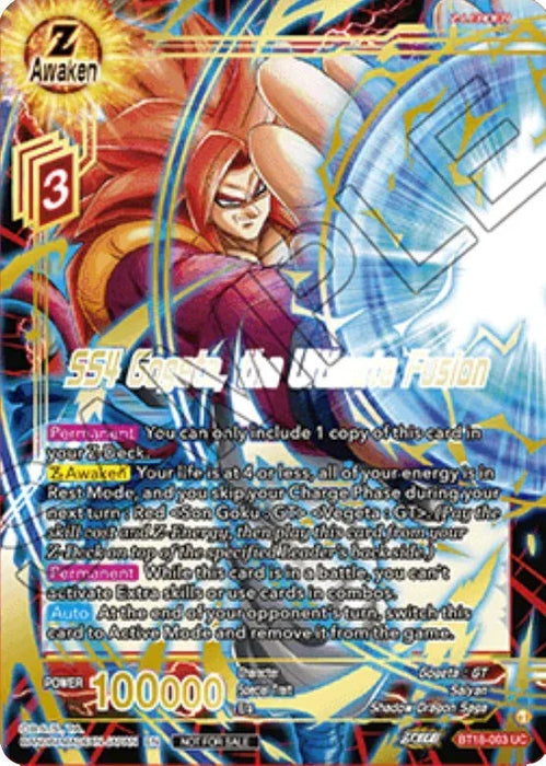 SS4 Gogeta, the Ultimate Fusion (Zenkai Cup 2022 Champion) (BT18-003) [Tournament Promotion Cards] - for just $1040! 