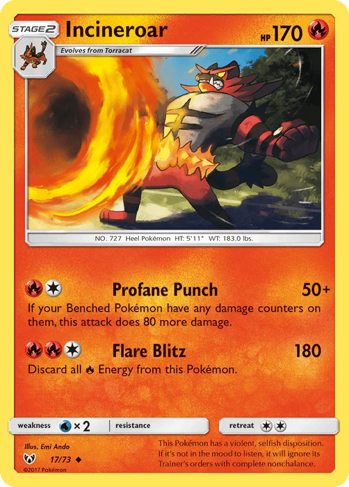 Incineroar (17/73) [Sun & Moon: Shining Legends] - for just $0.10! 