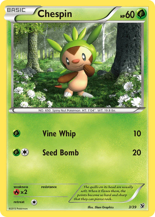Chespin (3/39) [XY: Kalos Starter Set] - for just $0.20! 