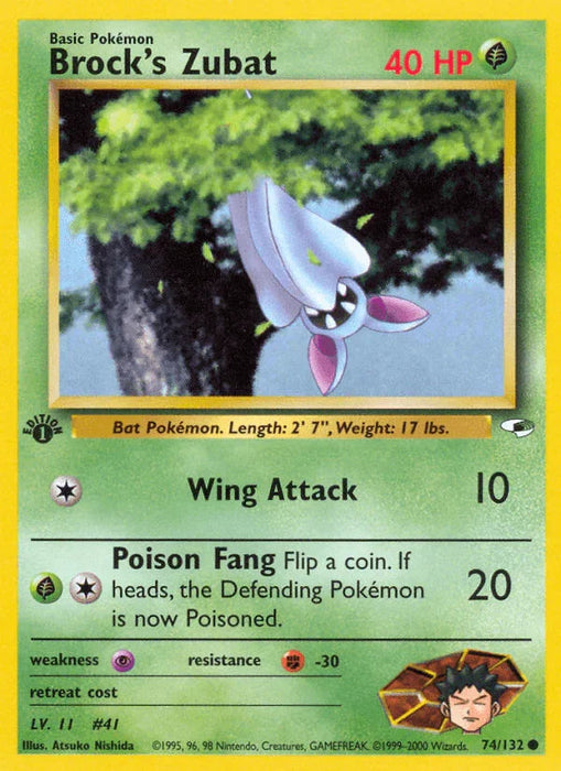 Brock's Zubat (74/132) [Gym Heroes 1st Edition] - for just $0.50! 