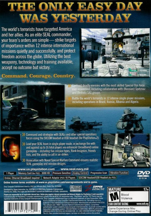 SOCOM II: U.S. Navy Seals – PlayStation 2 (PS2) - for just $3.99! 