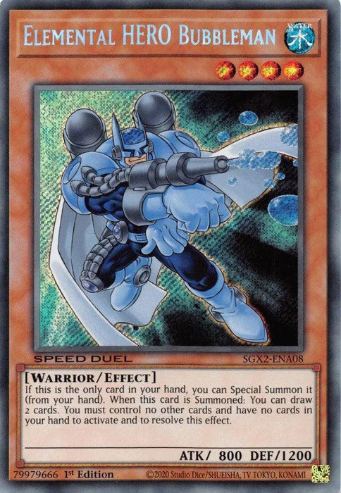 Elemental HERO Bubbleman [SGX2-ENA08] Secret Rare - for just $0.30! 