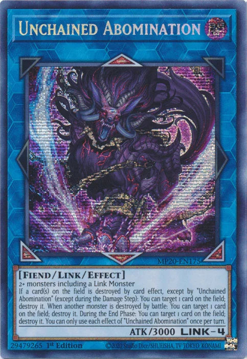 Unchained Abomination [MP20-EN175] Prismatic Secret Rare - for just $1.15! 